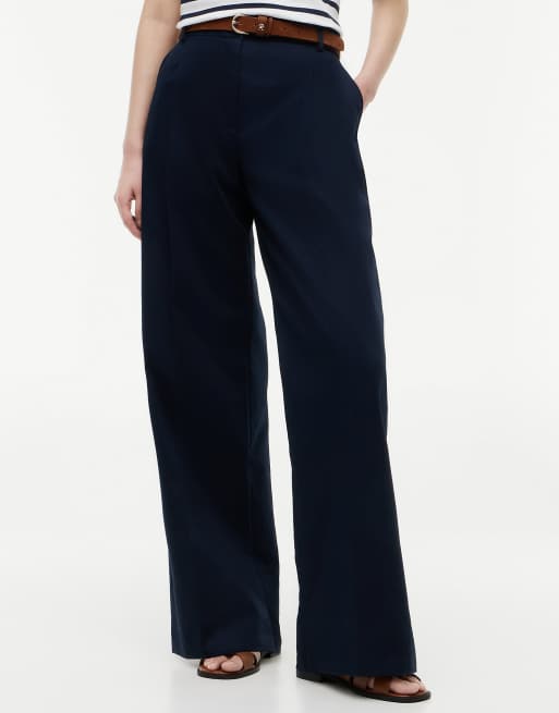 Tommy Hilfiger - Pantalon chino large à logo brodé - Bleu foncé, 2 de 6