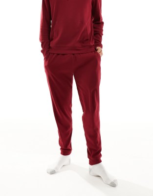 Tommy Hilfiger - Pantalon de jogging côtelé à taille griffée - Bordeaux