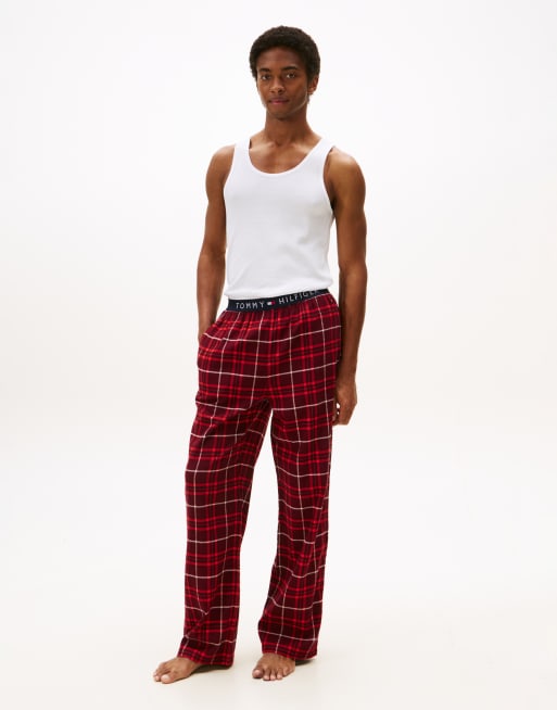 Tommy Hilfiger - Pantalon de pyjama en flanelle à carreaux - Rouge, 3 de 4
