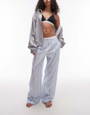 Tommy Hilfiger - Pantalon de pyjama en popeline - Bleu rayé
