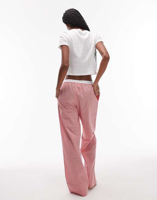 Tommy Hilfiger - Pantalon de pyjama en popeline rayée - Rouge, 2 de 4