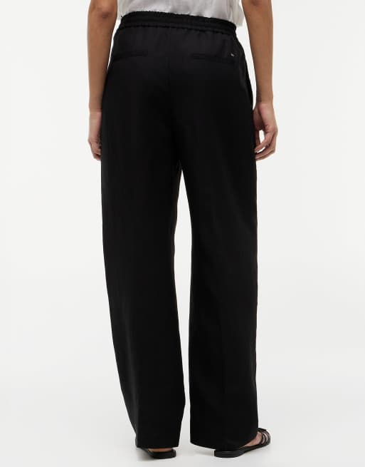 Tommy Hilfiger pantalon droit ample en lin noir, 4 de 6