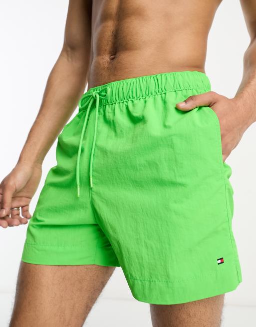 Tommy Hilfiger - Pantaloncini da bagno medi verde lime con coulisse