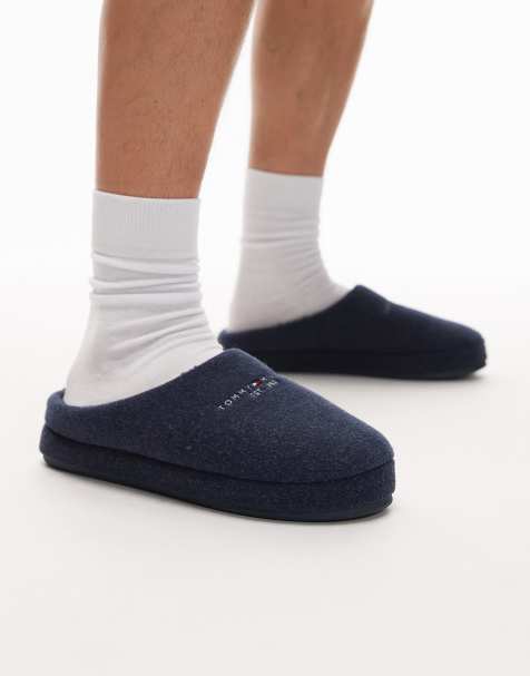 Tommy Hilfiger - Pantofole blu navy con logo lineare - view 1