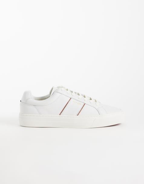 Tommy Hilfiger park real premium leather sneakers in white - view 1