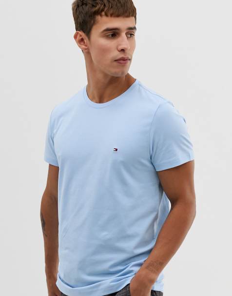 Tommy Hilfiger – Pastellblaues T-Shirt aus Pikee mit markentypischem Flaggenlogo - view 1