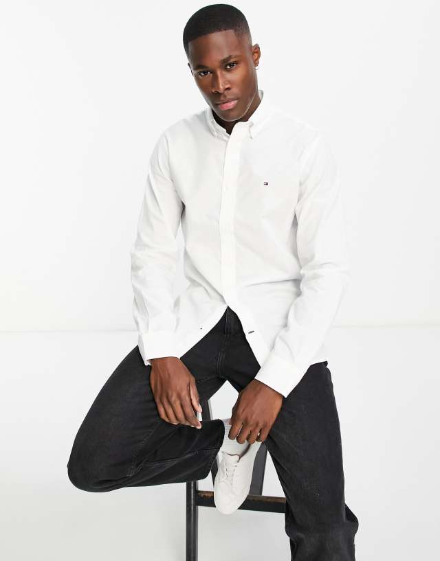 Tommy Hilfiger peached soft poplin shirt in white