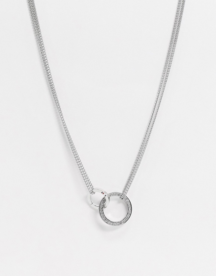 Tommy Hilfiger pendant link necklace in silver