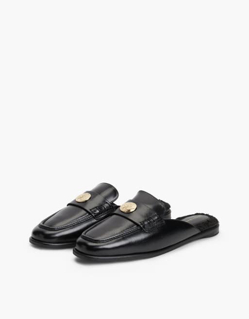 Tommy Hilfiger Penny-Mules aus Leder mit eckiger Spitze in Schwarz, 2 von 7