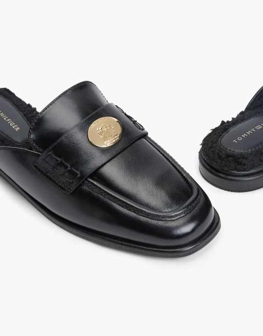 Tommy Hilfiger Penny-Mules aus Leder mit eckiger Spitze in Schwarz, 6 von 7