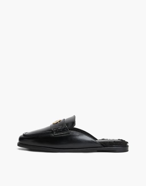 Tommy Hilfiger Penny-Mules aus Leder mit eckiger Spitze in Schwarz, 7 von 7