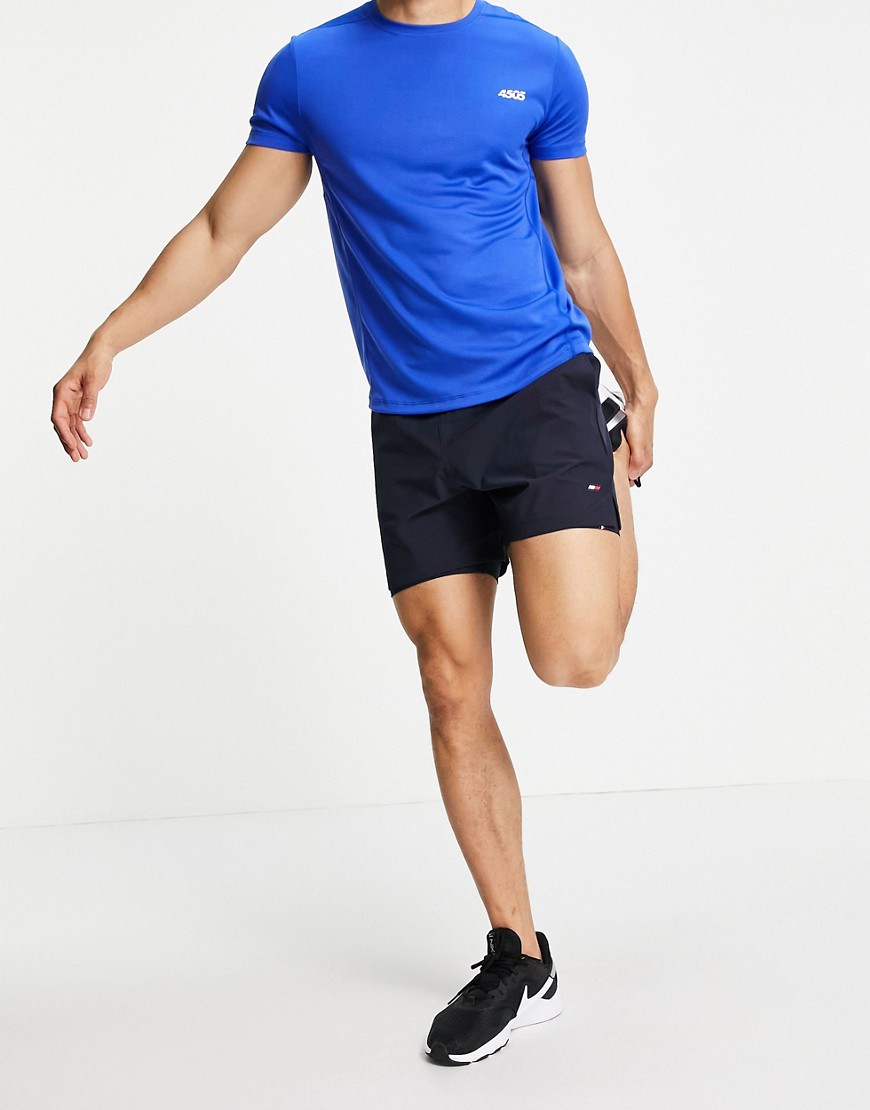 Tommy Hilfiger Performance 2-in-1 training shorts in desert sky navy