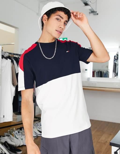 Tommy Hilfiger Performance cotton colorblock t shirt in navy part of a set NAVY