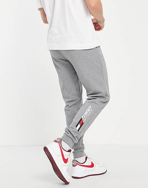 in | heather essentials Hilfiger logo cuffed gray sweatpants Tommy ASOS Performance