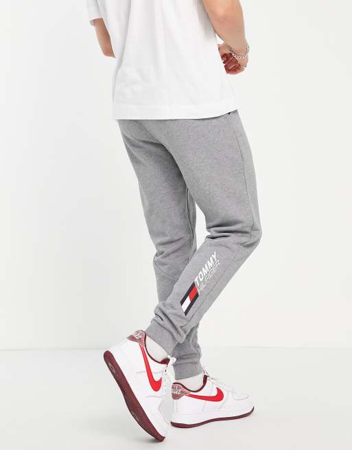 ASOS heather | gray in Performance cuffed Tommy logo Hilfiger sweatpants essentials