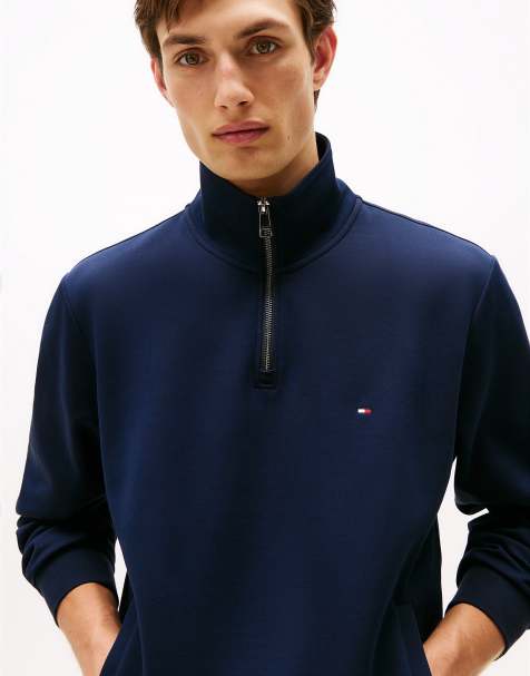 Tommy Hilfiger – Performance Intechno – Strickpullover in Dunkelblau mit kurzem Reißverschluss - view 1