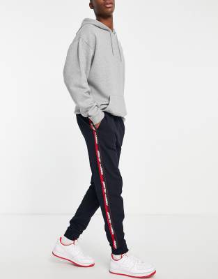 tommy hilfiger black joggers mens