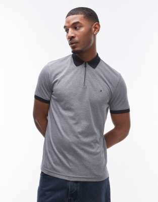 Performance Oxford - Mehrfarbiges Poloshirt mit Reißverschluss-Blau Blau M