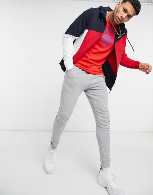 Tommy Hilfiger Performance relaxed fit color block flag full zip hoodie in desert sky navy