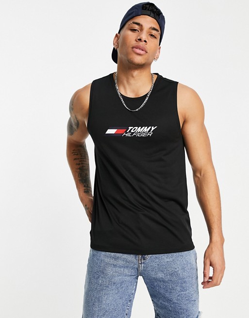 Tommy Hilfiger Performance relaxed fit essentials training vest in black