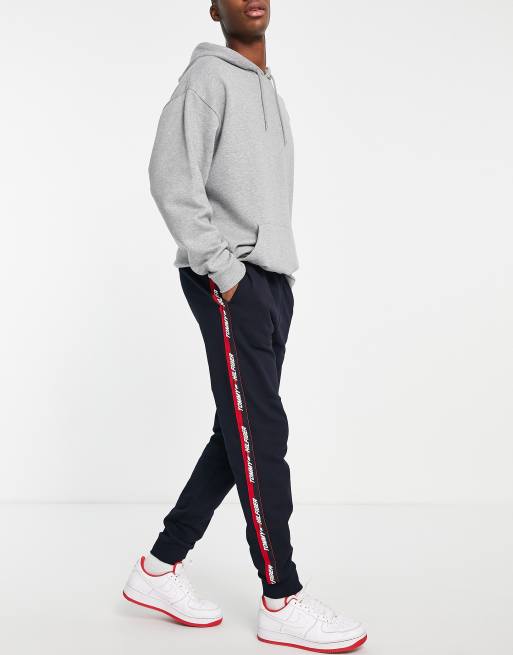 Tommy hilfiger navy store taped track pants