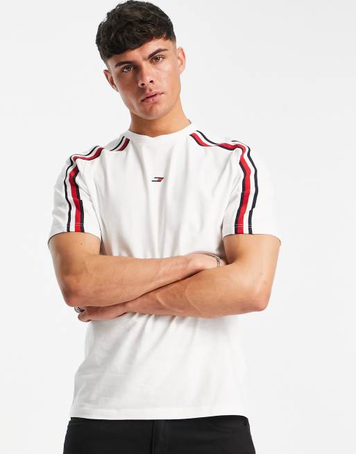 tommy hilfiger red and white t shirt