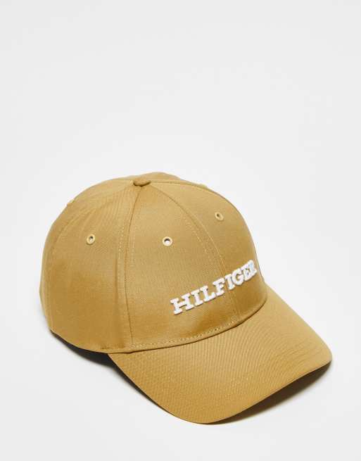 Tommy Hilfiger - Pet met logo in kaki