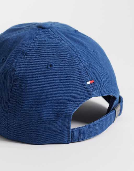Tommy Hilfiger - Pet van katoen met embleemlogo in blauw met wassing, 3 van 3