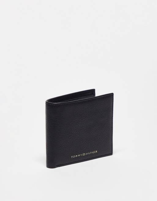 Tommy Hilfiger - Petit portefeuille en cuir de qualité supérieure - Noir