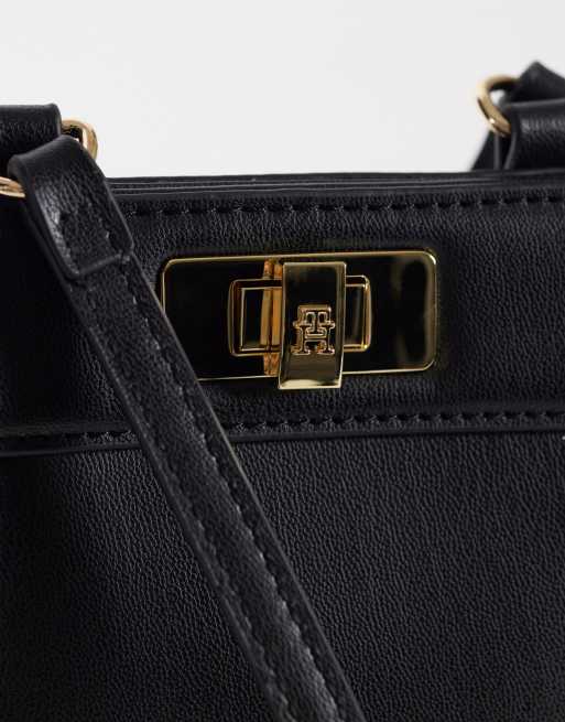 Tommy Hilfiger phone pouch with long strap in black, 2 of 4