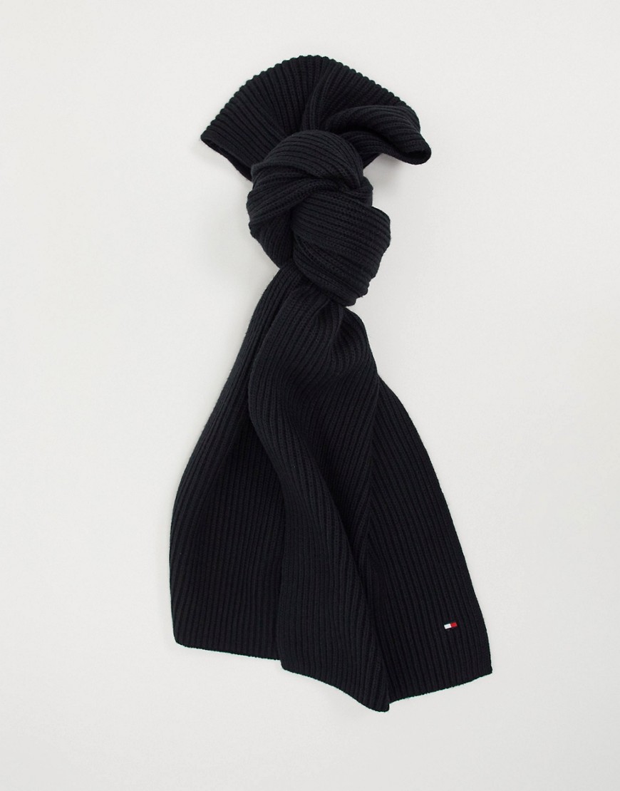 Tommy Hilfiger pima cotton scarf in black