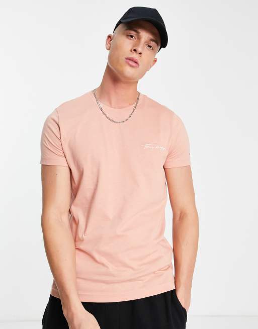 tommy hilfiger pink t shirt mens