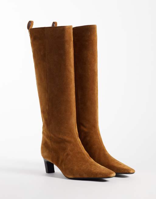 Tommy Hilfiger Piper High Boots aus echtem Wildleder mit Absatz in Hellbraun, 2 von 4