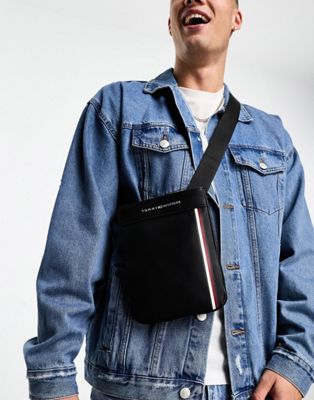 Tommy Hilfiger pique PU mini bag in black - ASOS Price Checker