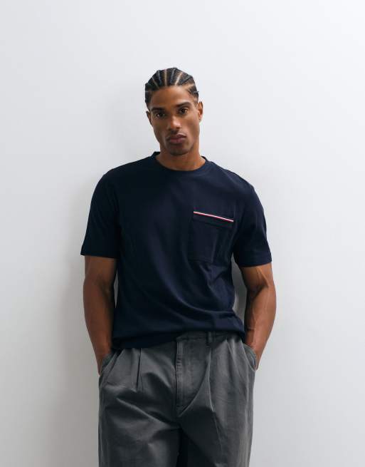 Tommy Hilfiger Piqué-T-Shirt in Marineblau, 5 von 5