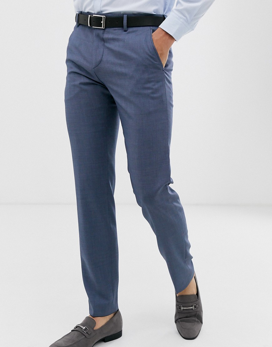 Tommy Hilfiger plain slim fit suit trousers-Blue