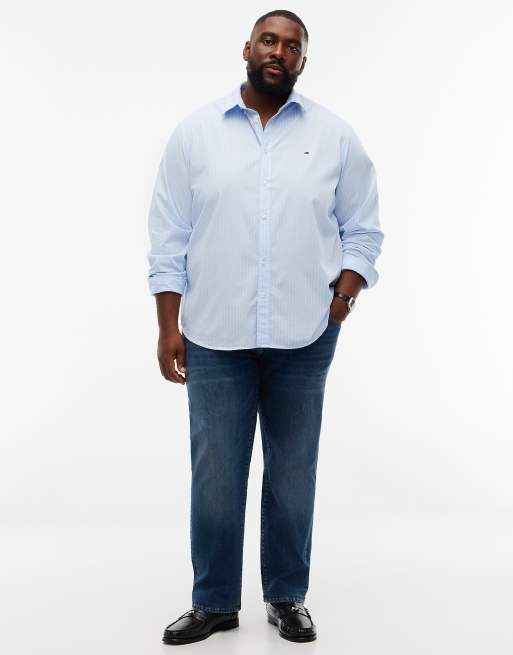 Tommy Hilfiger Plus madison slim straight faded jeans in matt blue, 2 of 7