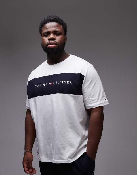 Tommy Hilfiger Plus Original block logo t-shirt in white