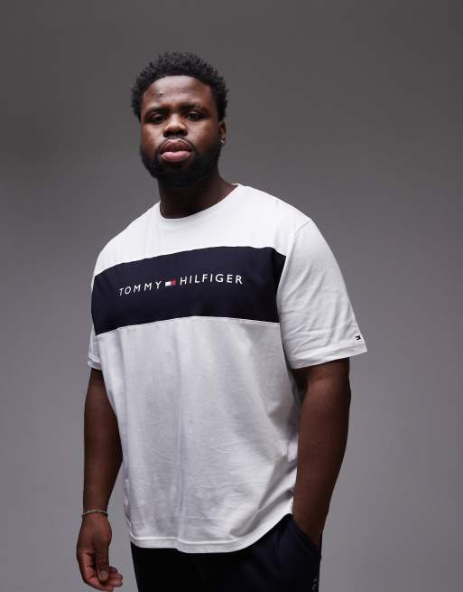 Tommy Hilfiger Plus - Original - T-shirt effet color block à logo - Blanc