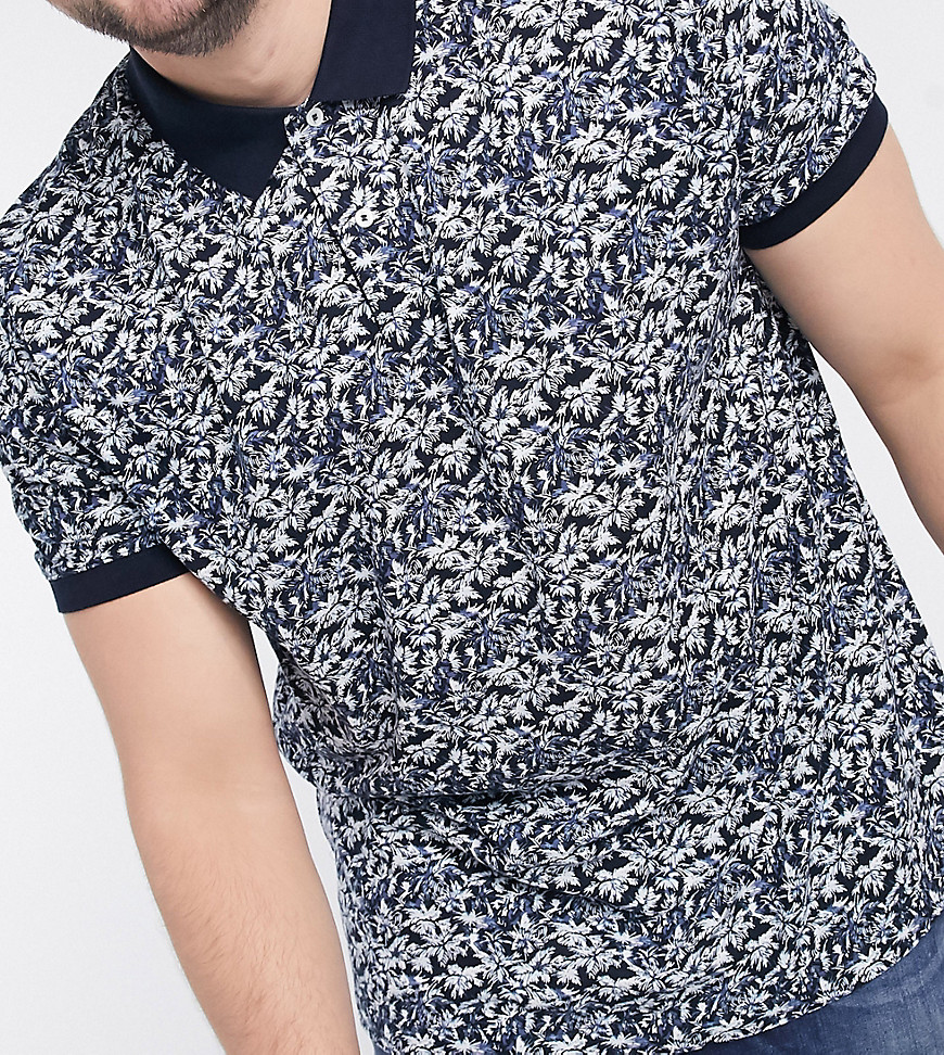Tommy Hilfiger Plus - Poloshirt met bladerprint-Marineblauw