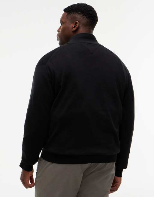 Tommy Hilfiger Plus Pullover mit Viertelreißverschluss in Schwarz, 5 von 7