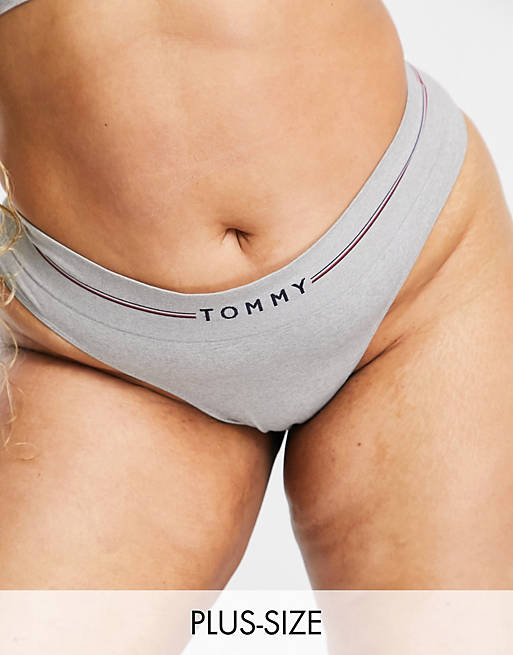 Tommy Hilfiger Plus Size seamless thong in grey