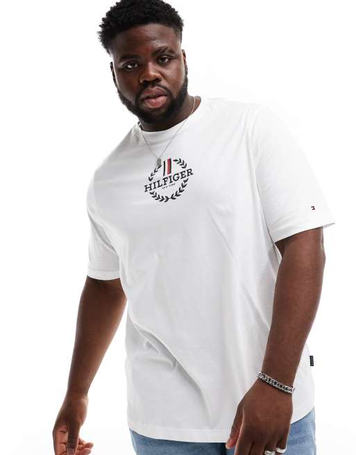 Tommy Hilfiger Plus – T-Shirt in Weiß mit normalem Schnitt