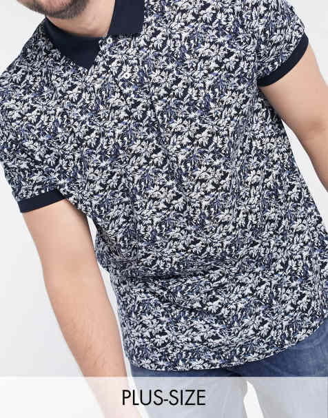 Tommy Hilfiger – Plusstorlek – Lövmönstrad pikétröja - view 1