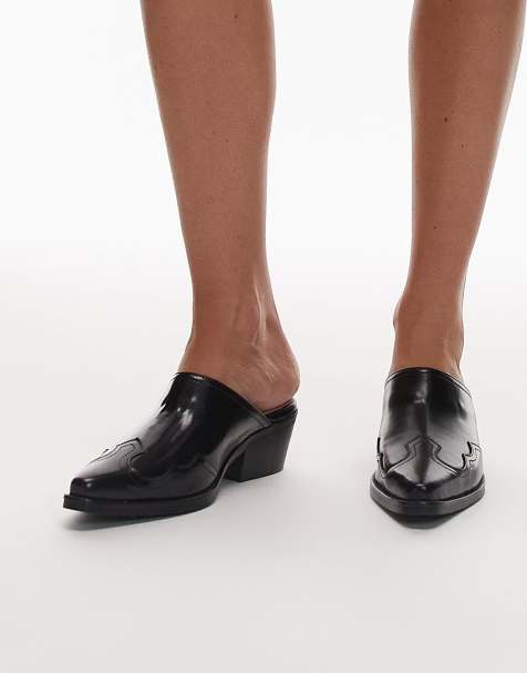 Tommy Hilfiger pointed heel mules in black - view 1