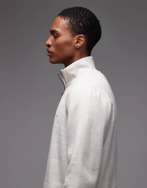 Tommy Hilfiger - Polaire basique à logo et col zippé - Avoine
