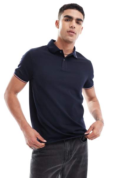 Tommy Hilfiger - Polo à liserés - Bleu marine - view 1