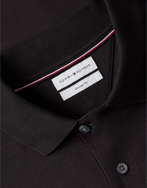Tommy Hilfiger polo à manches longues en coton fluide noir, 7 de 7