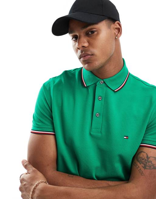 Tommy Hilfiger - Polo ajusté - Vert