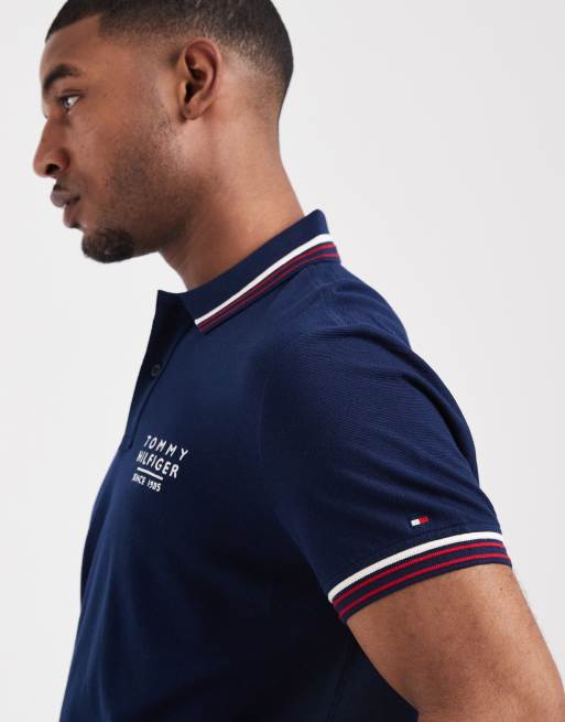 Tommy Hilfiger - Polo avec liserés au col et aux poignets - Bleu marine, 2 de 5